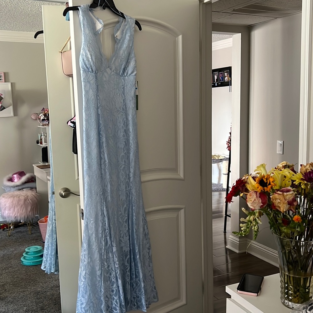 baby blue lace dress